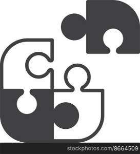 jigsaw illustration in minimal style isolated on background