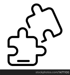 Jigsaw part icon. Outline jigsaw part vector icon for web design isolated on white background. Jigsaw part icon, outline style