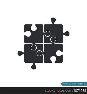 Jigsaw Puzzle Icon Vector Template Flat Design