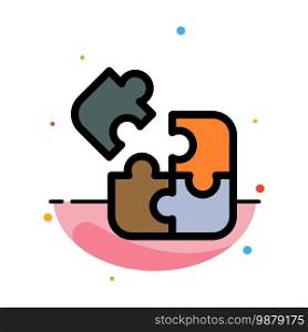 Jigsaw, Puzzle, Science, Solution Abstract Flat Color Icon Template