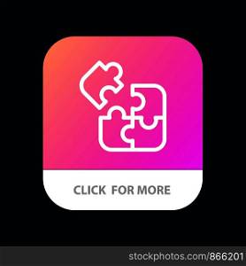 Jigsaw, Puzzle, Science, Solution Mobile App Button. Android and IOS Line Version