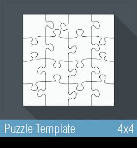 Jigsaw Puzzle Template 16 Pieces