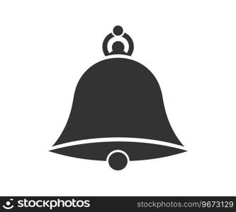 Jingle bell icon. Black and white silhouette icon. Vector illustration design.