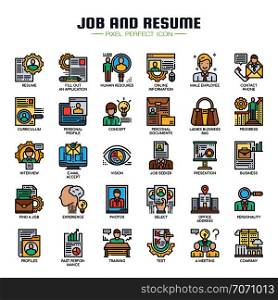Job and Resume , Thin Line and Pixel Perfect Icons