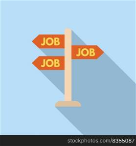 Job direction pillar icon flat vector. Online search. Career people. Job direction pillar icon flat vector. Online search