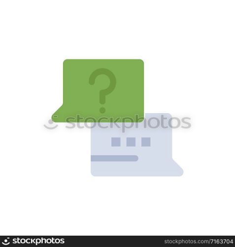 Job, Find, Laptop, Chat Flat Color Icon. Vector icon banner Template