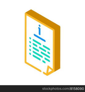 job folder isometric icon vector. job folder sign. isolated symbol illustration. job folder isometric icon vector illustration