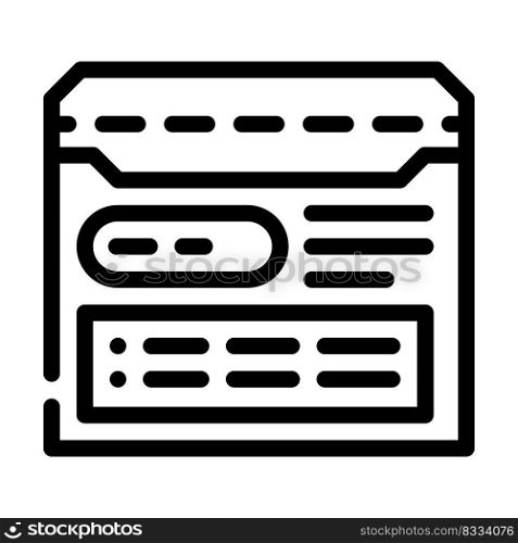 job folder line icon vector. job folder sign. isolated contour symbol black illustration. job folder line icon vector illustration