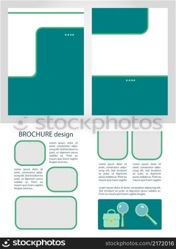 Job hunting blank brochure design elements set. Recruitment. Printable poster with customized copyspace. Kit with shapes and frames for leaflet decoration. Source Sans Pro, Arial fonts used. Job hunting blank brochure design elements set