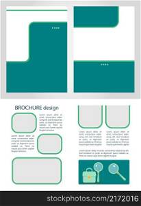 Job hunting blank brochure design elements set. Recruitment. Printable poster with customized copyspace. Kit with shapes and frames for leaflet decoration. Source Sans Pro, Arial fonts used. Job hunting blank brochure design elements set