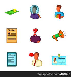 Job icons set. Cartoon illustration of 9 job vector icons for web. Job icons set, cartoon style