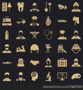 Job icons set. Simple style of 36 job vector icons for web for any design. Job icons set, simple style