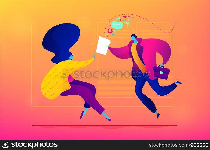 Job interview, working experience, recruitment, job application concept. Vector isolated concept illustration. Small heads and huge legs people. Hero image for website.. Job interview concept vector illustration.