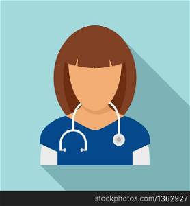 Job nurse icon. Flat illustration of job nurse vector icon for web design. Job nurse icon, flat style