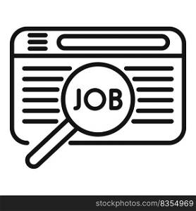Job online search icon outline vector. Computer business. Internet work. Job online search icon outline vector. Computer business