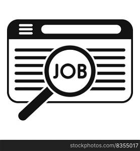 Job online search icon simple vector. Computer business. Internet work. Job online search icon simple vector. Computer business