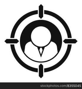 Job online target icon simple vector. Business search. Internet work. Job online target icon simple vector. Business search