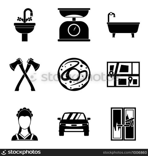 Job position icons set. Simple set of 9 job position vector icons for web isolated on white background. Job position icons set, simple style