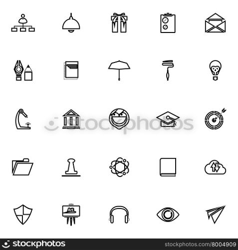 Job resume line icons on white background, stock vector