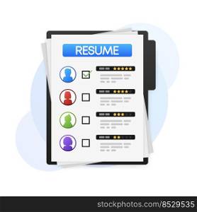 Job resume vector illustration concept. Business vector icon.. Job resume vector illustration concept. Business vector icon
