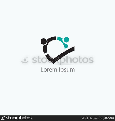 Job search icon with magnifying glass, Choose people for hire symbol. Job or employee logo, Recruitment agency vector illustration.