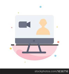 Job, Search, Internet, Computer Abstract Flat Color Icon Template