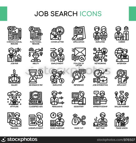 Job Search , Thin Line and Pixel Perfect Icons