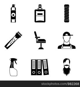 Job studio icons set. Simple set of 9 job studio vector icons for web isolated on white background. Job studio icons set, simple style
