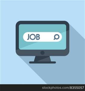 Job tap search icon flat vector. Online interview. Hire work. Job tap search icon flat vector. Online interview