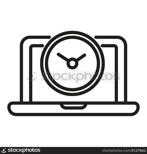 Job time icon outline vector. Office work. Service late. Job time icon outline vector. Office work