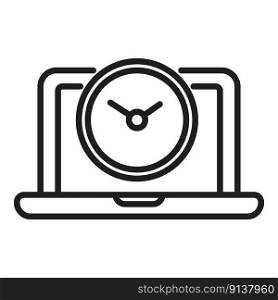 Job time icon outline vector. Office work. Service late. Job time icon outline vector. Office work