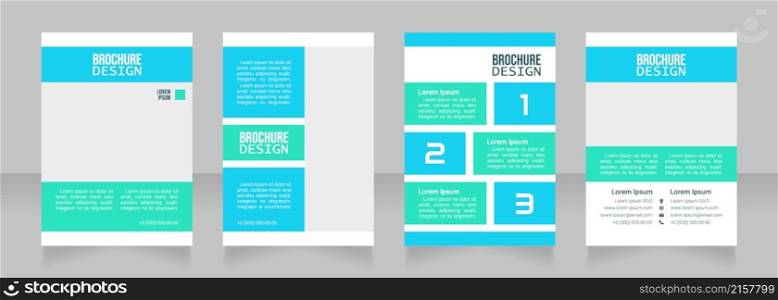 Job training blank brochure design. Template set with copy space for text. Premade corporate reports collection. Editable 4 paper pages. Bebas Neue, Lucida Console, Roboto Light fonts used. Job training blank brochure design