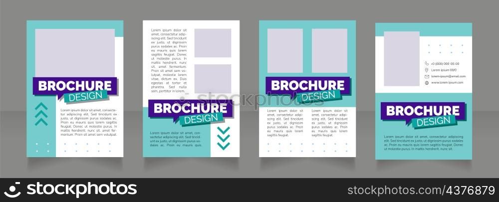 Job vacancies in customer service blank brochure design. Template set with copy space for text. Premade corporate reports collection. Editable 4 paper pages. Rubik Black, Regular, Light fonts used. Job vacancies in customer service blank brochure design