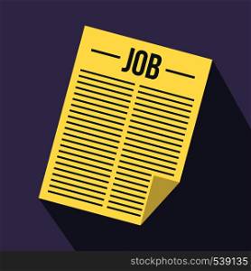 Job vacancy icon in flat style on purple background. Job vacancy icon, flat style