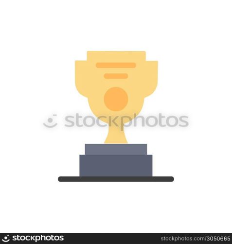 Job, Worker, Award, Cup Flat Color Icon. Vector icon banner Template