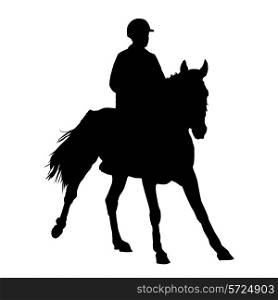 jockey on a horse. Vector illustration.