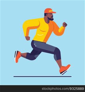 Jogging man. Vector illustration with running man