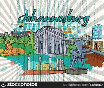 johannesburg doodles vector illustration