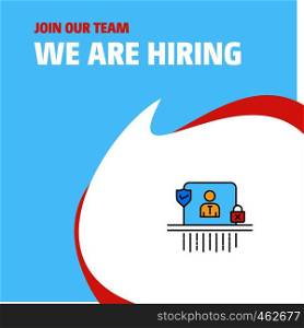 Join Our Team. Busienss Company Avatar We Are Hiring Poster Callout Design. Vector background