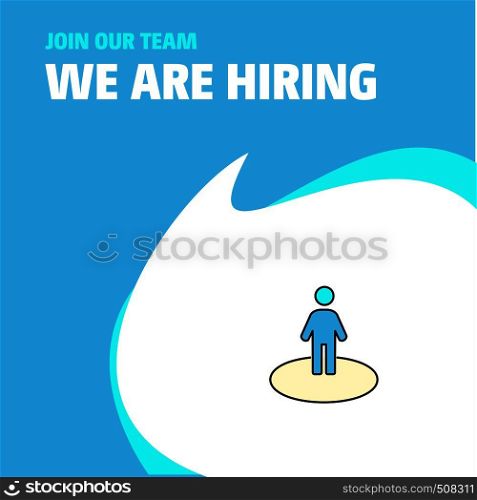 Join Our Team. Busienss Company Avatar We Are Hiring Poster Callout Design. Vector background