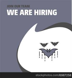 Join Our Team. Busienss Company Bat We Are Hiring Poster Callout Design. Vector background