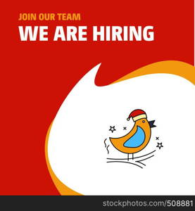 Join Our Team. Busienss Company Bird We Are Hiring Poster Callout Design. Vector background