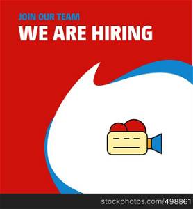 Join Our Team. Busienss Company Camcoder We Are Hiring Poster Callout Design. Vector background
