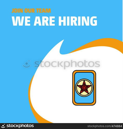 Join Our Team. Busienss Company Card game We Are Hiring Poster Callout Design. Vector background