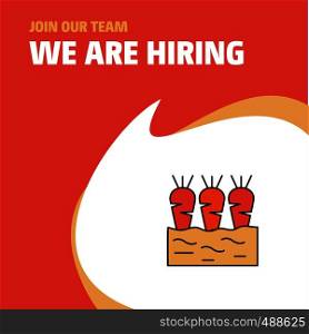 Join Our Team. Busienss Company Carrots farm We Are Hiring Poster Callout Design. Vector background