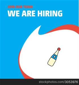 Join Our Team. Busienss Company Celebration drink We Are Hiring Poster Callout Design. Vector background
