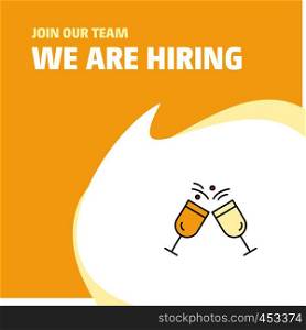 Join Our Team. Busienss Company Cheers We Are Hiring Poster Callout Design. Vector background