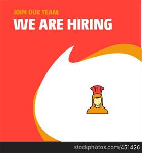 Join Our Team. Busienss Company Chef We Are Hiring Poster Callout Design. Vector background
