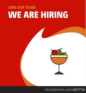 Join Our Team. Busienss Company Cherries We Are Hiring Poster Callout Design. Vector background