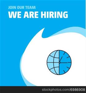 Join Our Team. Busienss Company Clock We Are Hiring Poster Callout Design. Vector background